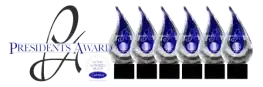 Six Carrier President's Award trophies